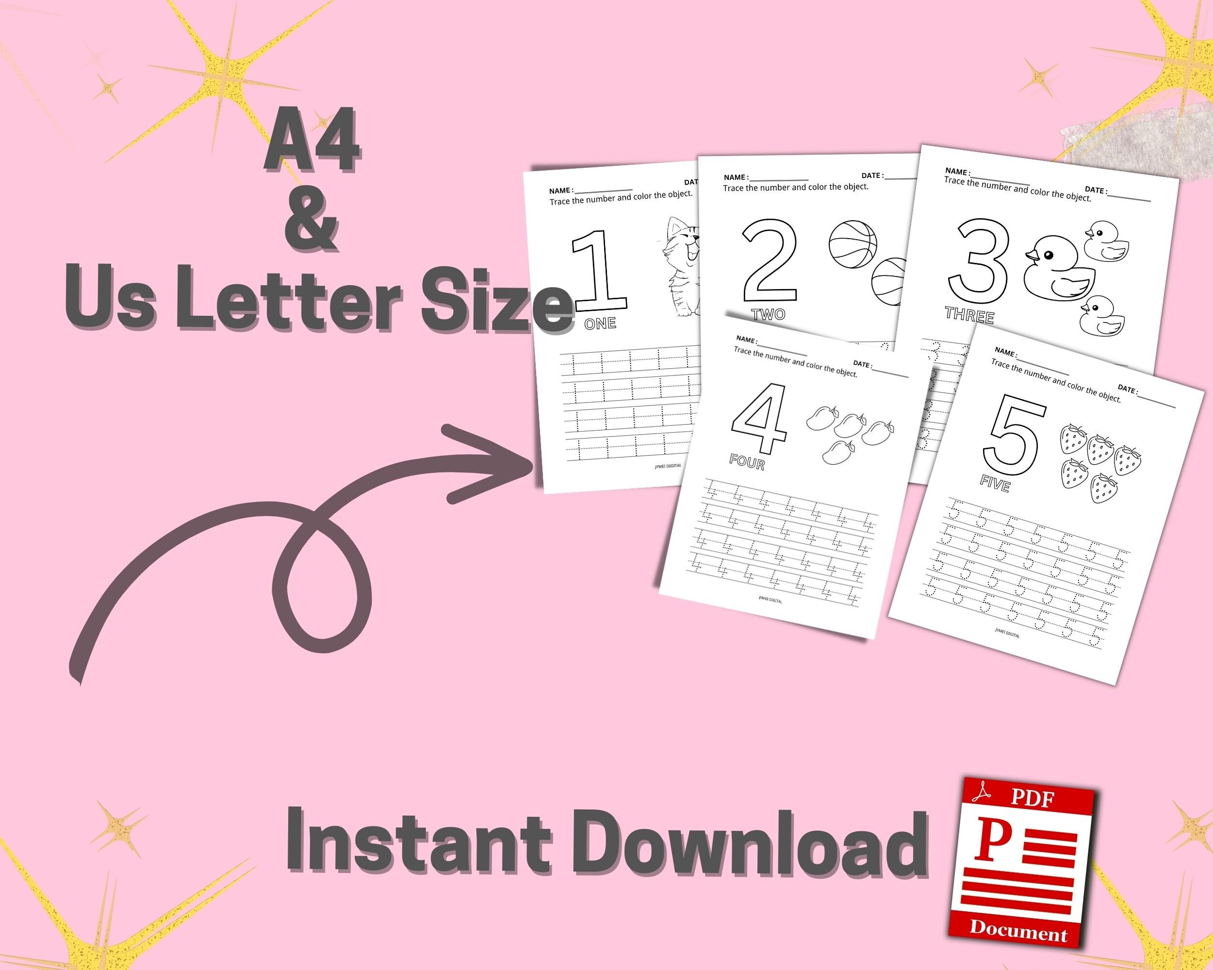 Printable Number Tracing Worksheet for Kids Pre School Tracing Number