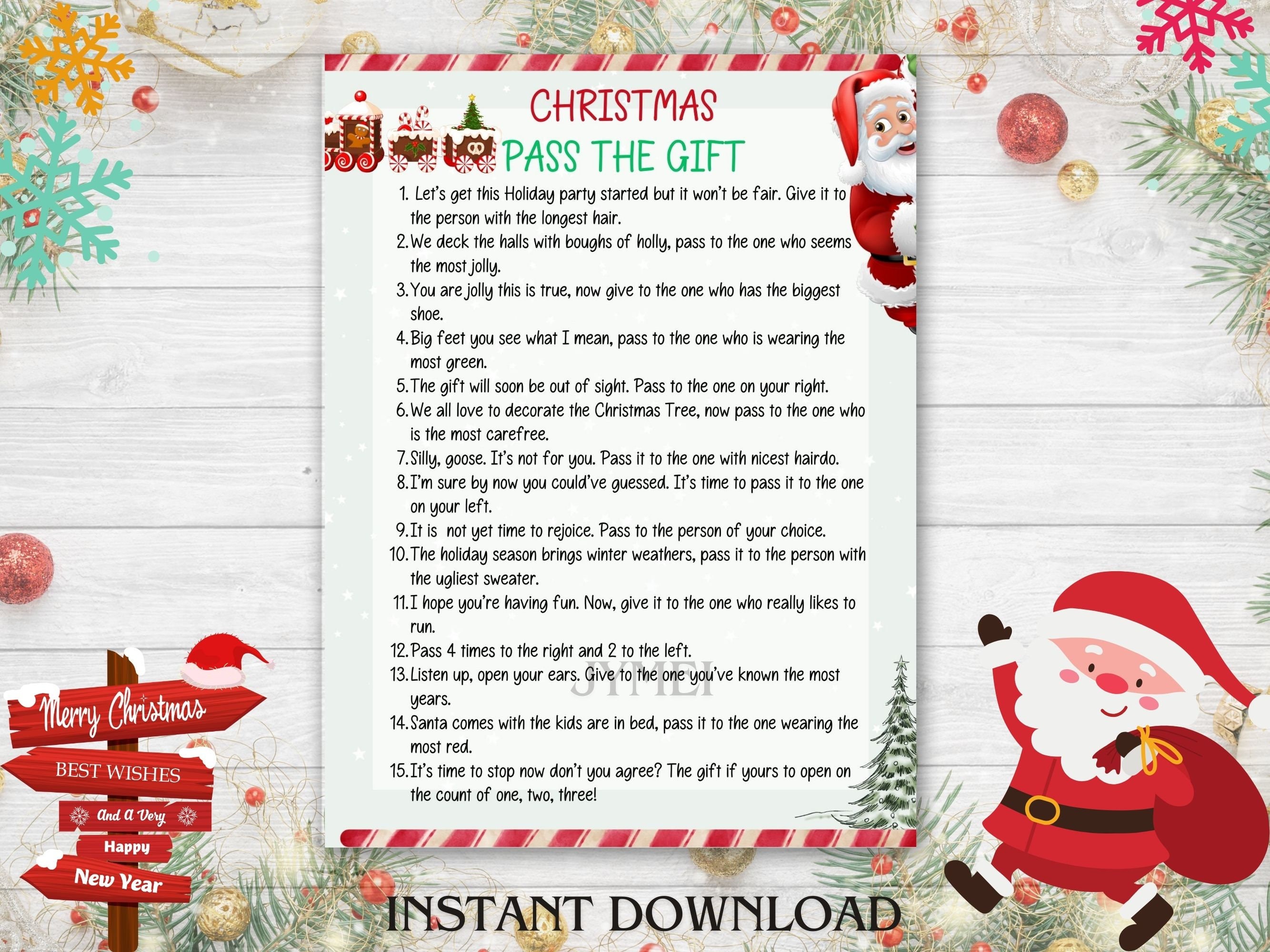 Christmas pass the present game christmas party game gift exchange