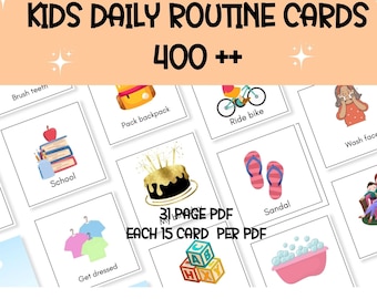 Kids Daily Routine Chat | Chore Chat for Kids | Daily Rhythm | Daily Schedule for Kids | Toddler Routine Cards | Routine Cards | Preschool