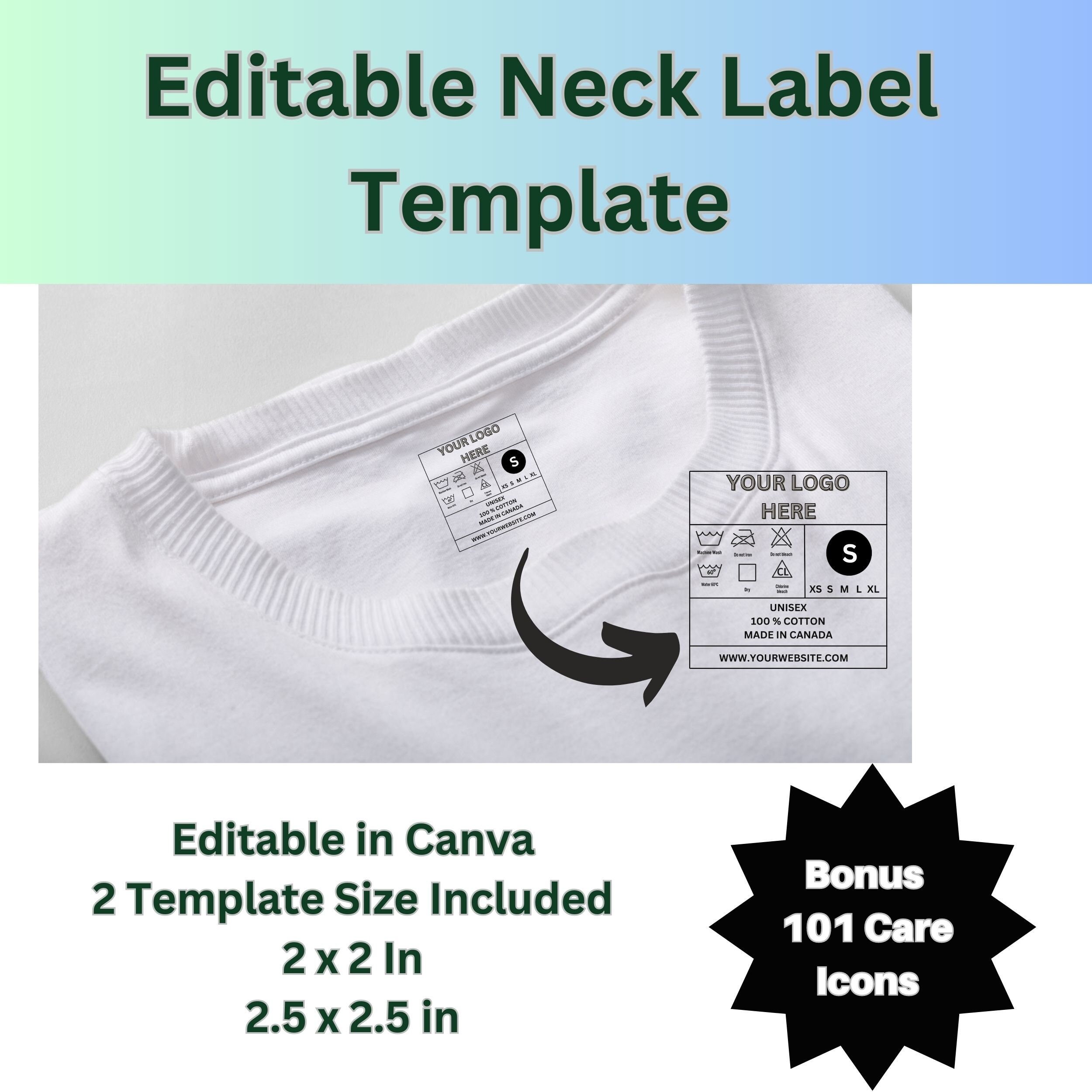 1000 Clear Digital Heat Transfer Label, Iron on Transfers, Custom Tagless  Clothing Labels, Digital Heat Transfer Labels, Shirt Tags 