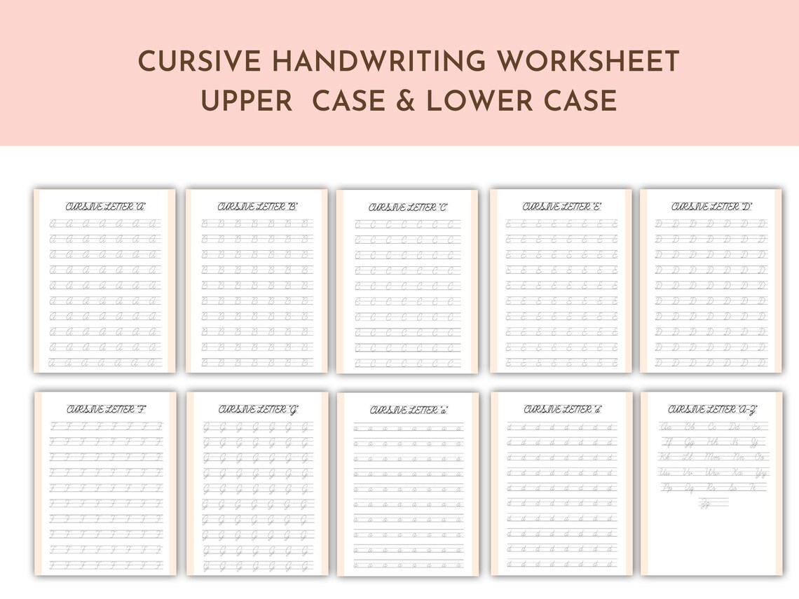 52 Printable Cursive Handwriting Practice Sheets | Neat Handwriting ...