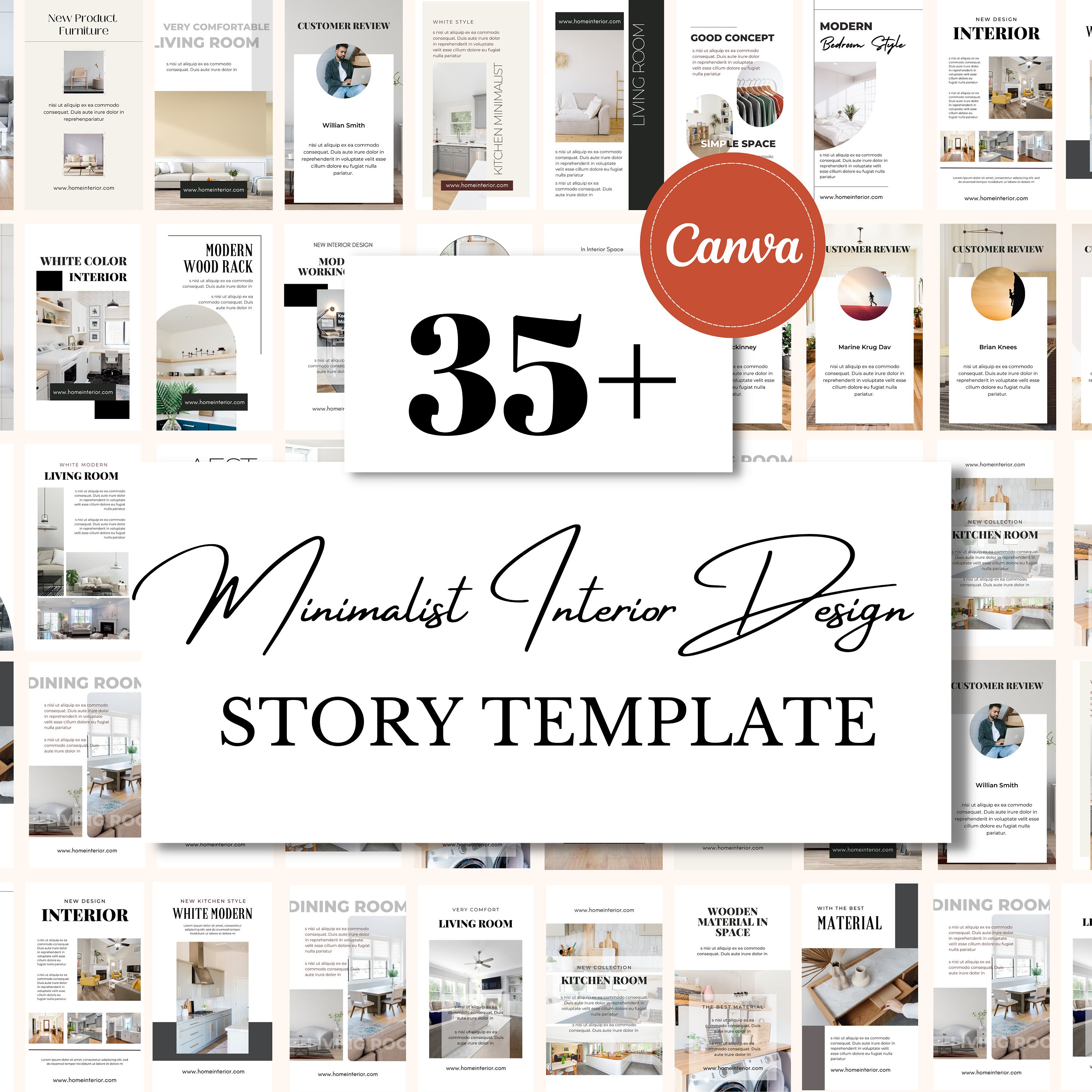 35 Minimalist Interior Design Story | Instagram Story Template Canva ...