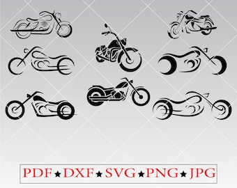 Motorcycle SVG Bundle, Biker Logo PNG Clipart (Digital Download)