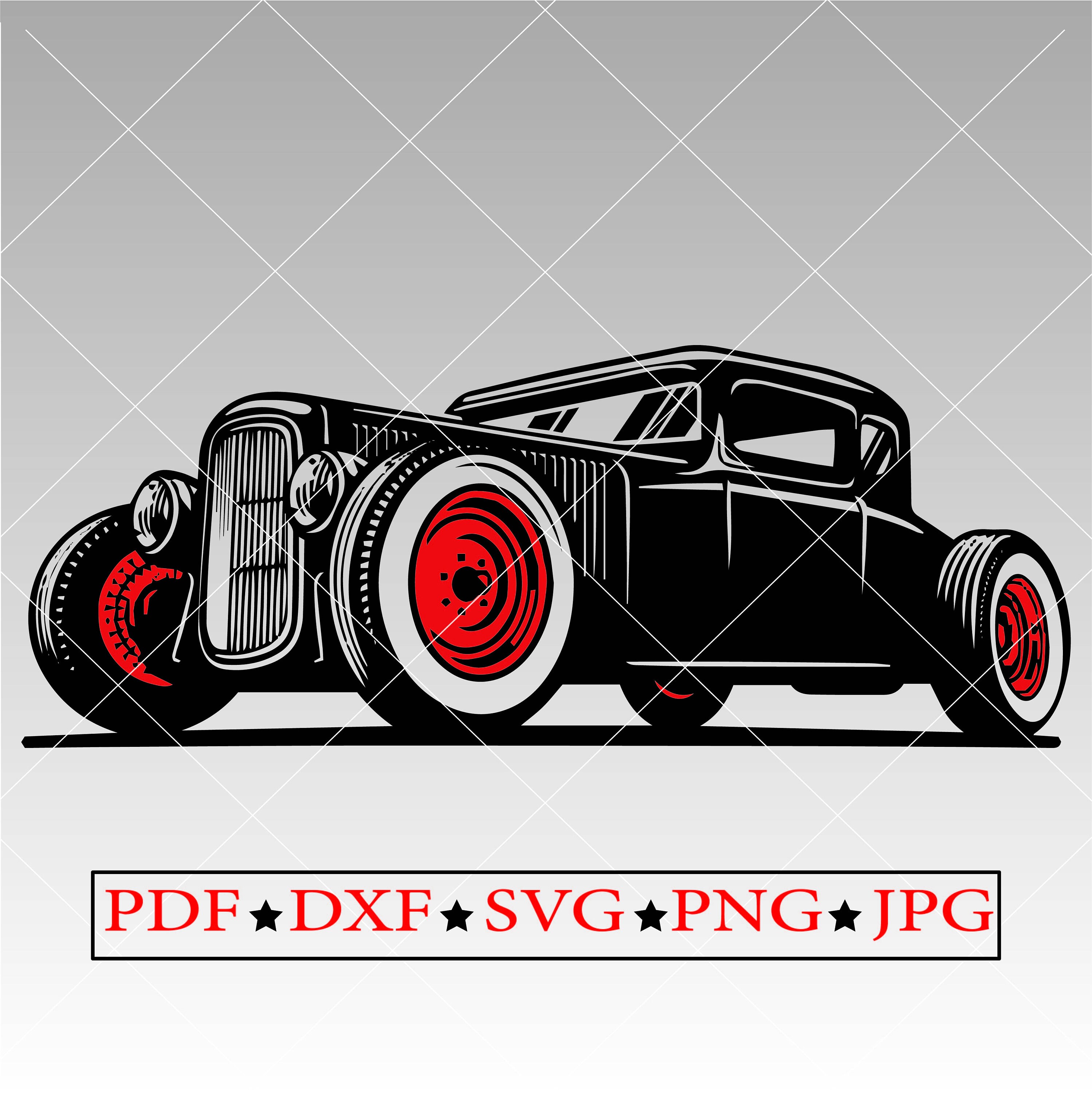 Rat Rod Rear Svg Classic Hot Rod SVG Bundle, Rat Rod Clipart, Blower Engine Cut File ...