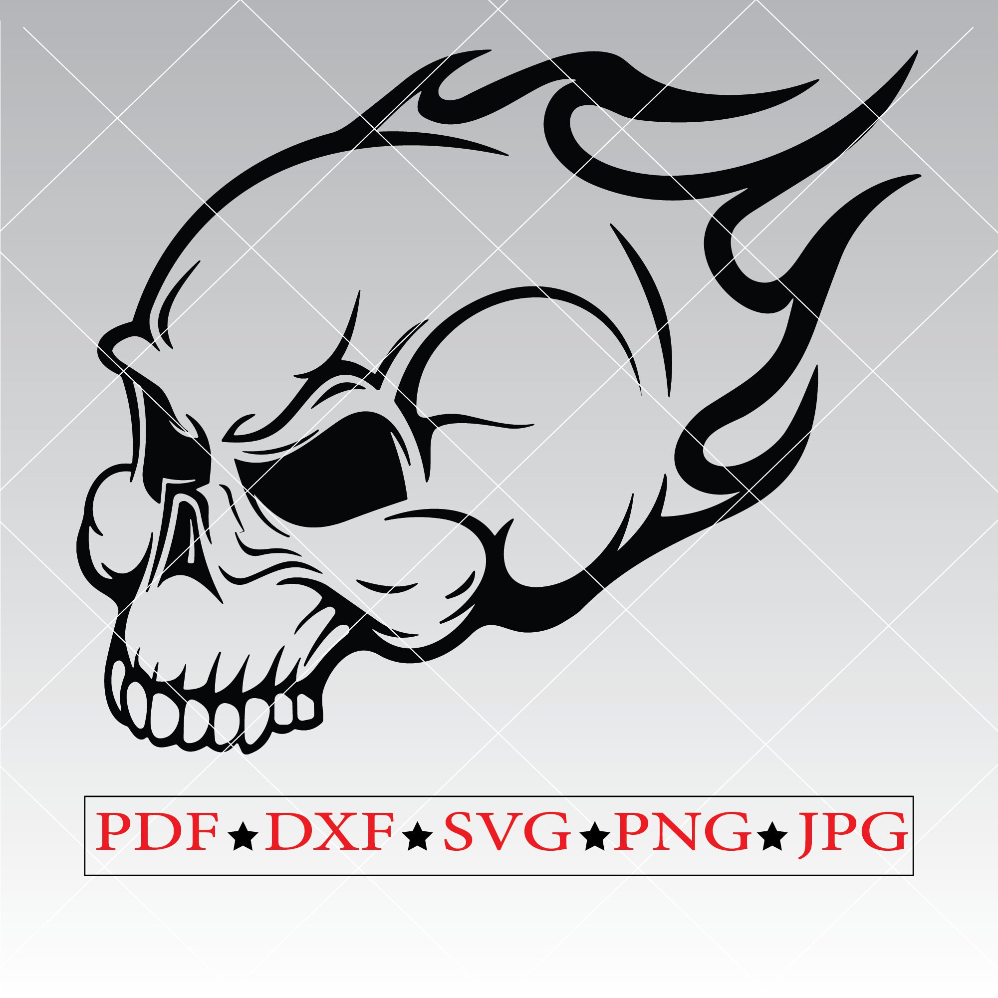 Aggressive Skull SVG Bundle, Flaming Fire Clipart (digital Download) - Etsy