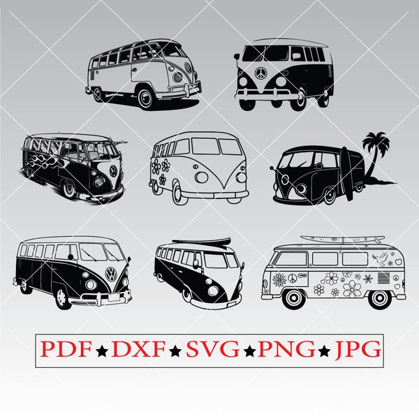 Van Clipart Svg Cars for gifts design Svg Clipart files Vehicle Svg Files for cricut Classic Car Svg files Car Svg PNG Bus Svg file