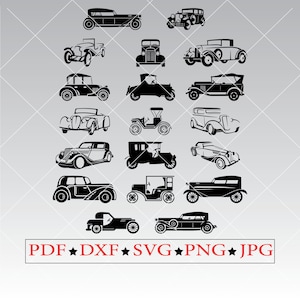 Classic Car Clipart: Vintage Car SVG, PNG, PDF Files