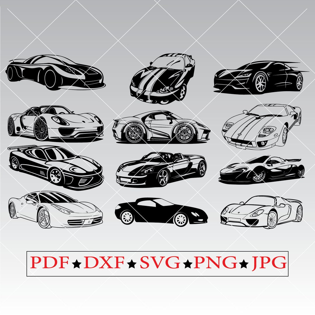 Sport Car Clipart Svg Cars for Gifts Design Svg Clipart Files Sport