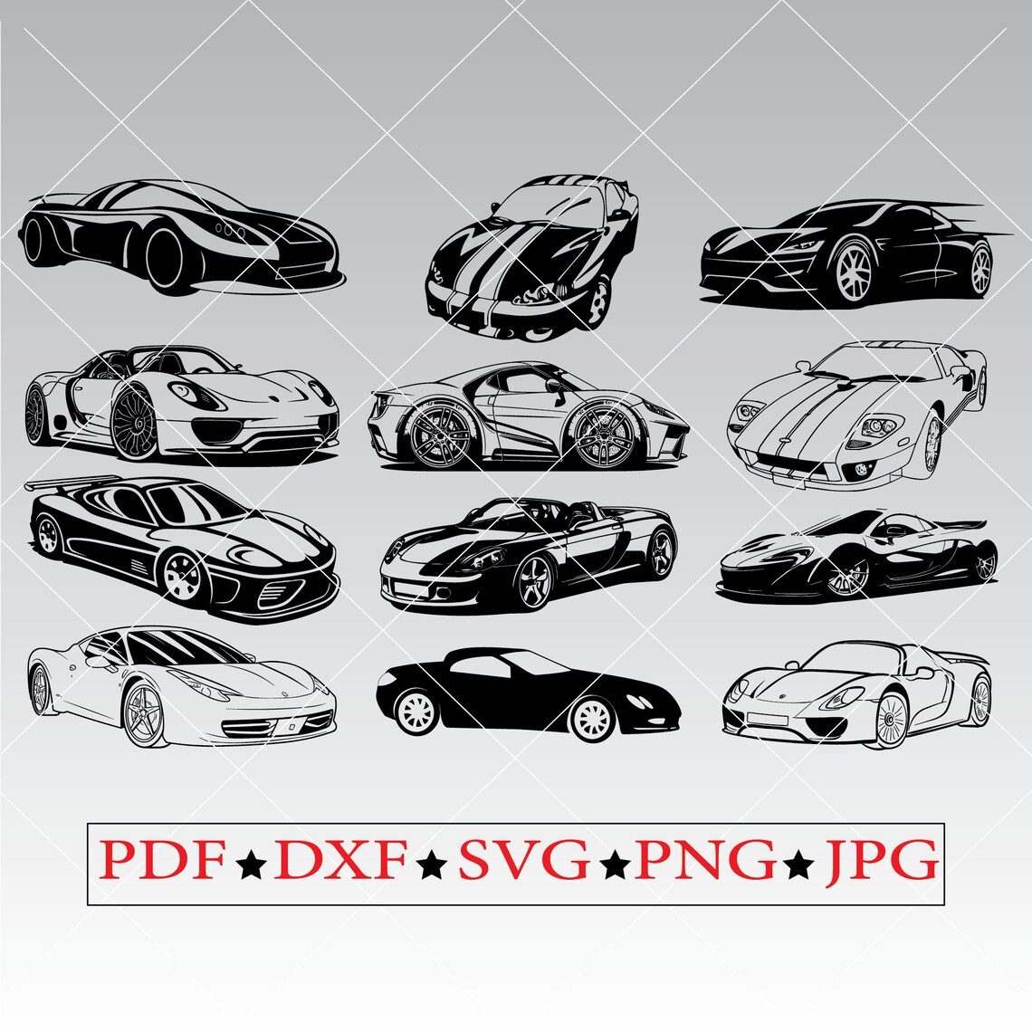 Sport Car Clipart Svg Cars for Gifts Design Svg Clipart Files Sport
