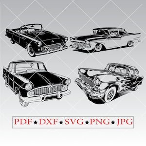 Classic Car Clipart: Vintage Car SVG, PNG, PDF Files