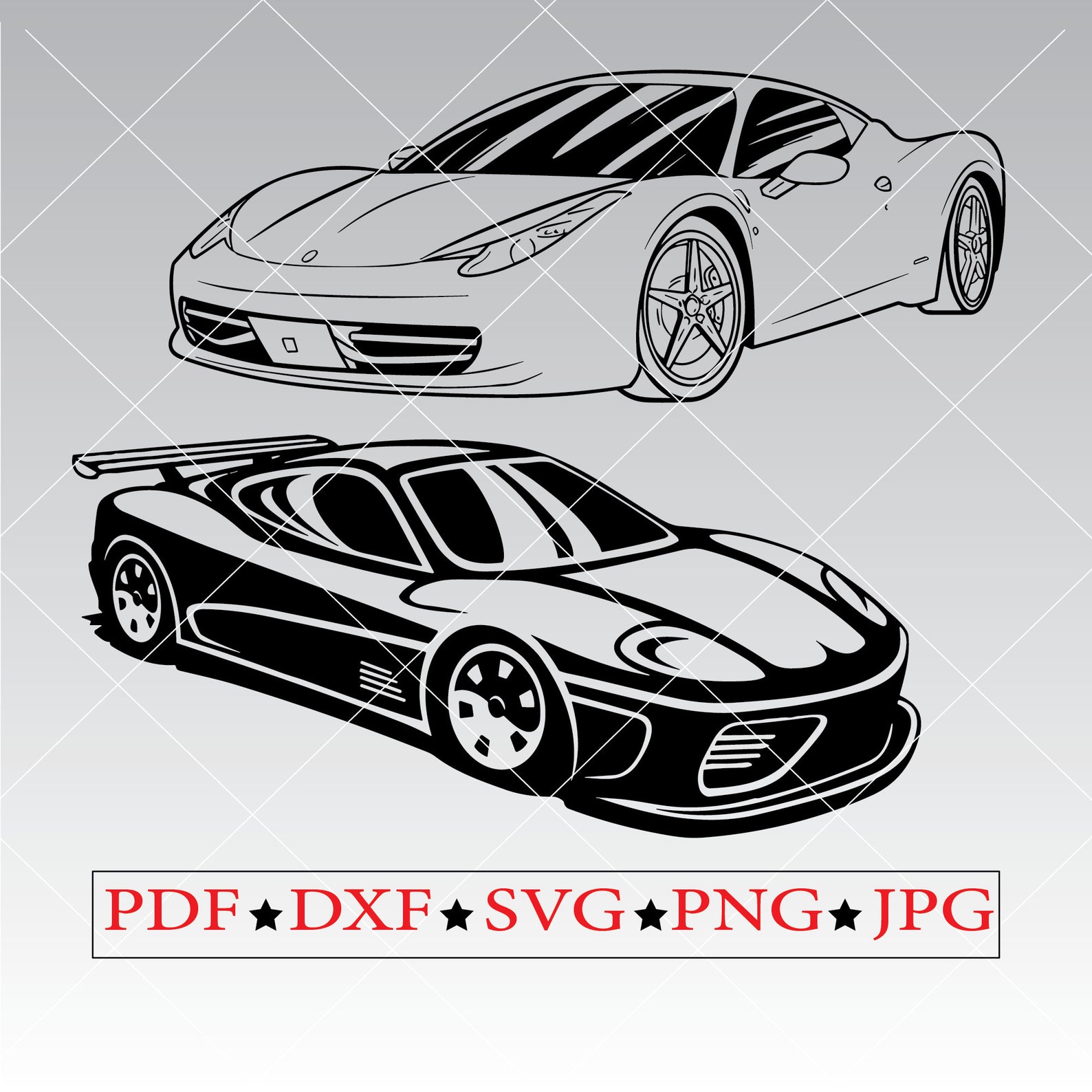 Sport Car Clipart Svg Cars for Gifts Design Svg Clipart Files Sport