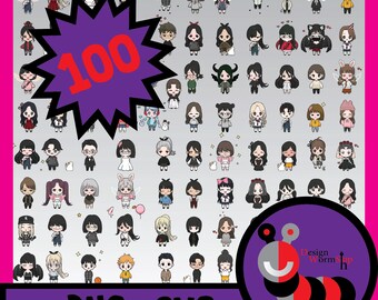 100 Cute Characters Svg Bundle design Svg Cut files Svg Files for cricut Friends Svg Bundle Cute Svg files Svg PNG Bundle Anime Svg file