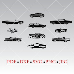 Classic Car Clipart: Vintage Car SVG, PNG, PDF Files