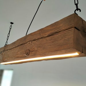 Wooden Beam Led Pendant Light. Wooden Chandelier. Rustic Hanging Led Lamp. Lamp Over The Dining Table,LED lamp, lighting, interior finishing