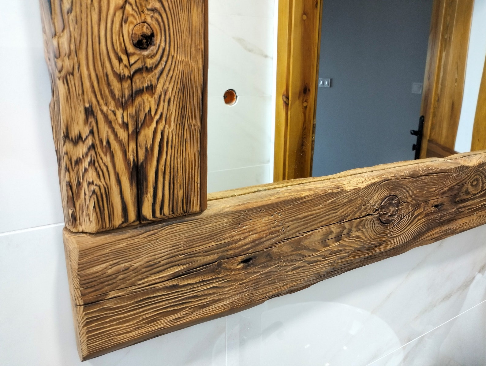 Natural Wood Wall Mirror. Rustic Wooden Mirror. Handcrafted - Etsy