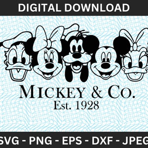 Mickey & Co. Character SVG, EPS, PNG, dxf