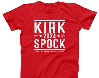 Kirk and Spock Election 2024 - funny humor 80s 90s retro science tv show - XS-6XL - Unisex Fit Soft T-shirt