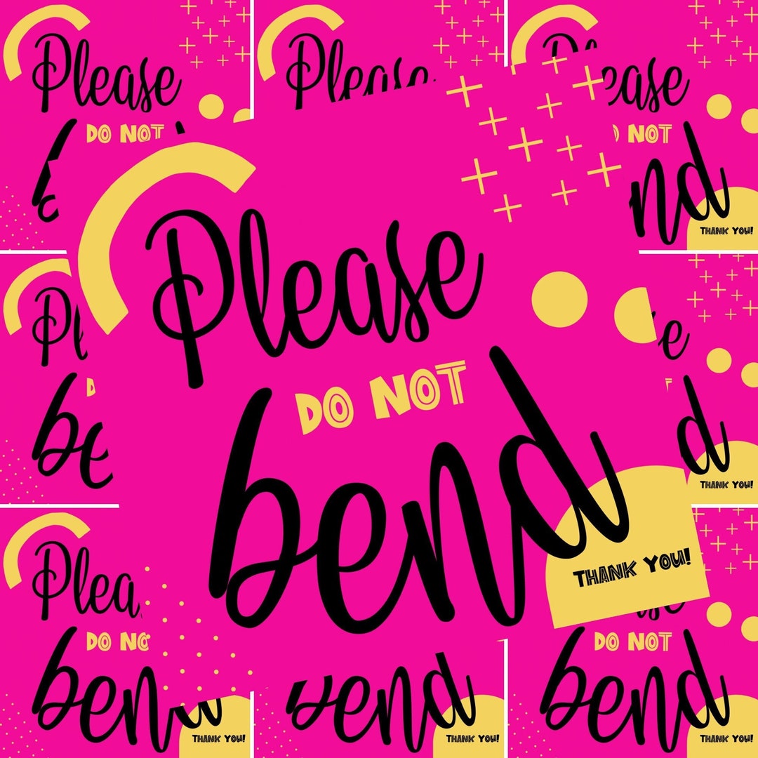 Please Do Not Bend Printable Stickers Sticker Sheet Happy - Etsy
