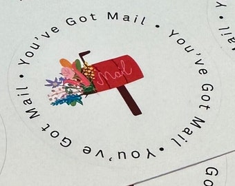 Cute Happy Mail Stickers for Snail Mail Packages, Pen Pal Correspondence, Small Business Packaging, Shipping Labels or Gifts,You’ve Got Mail