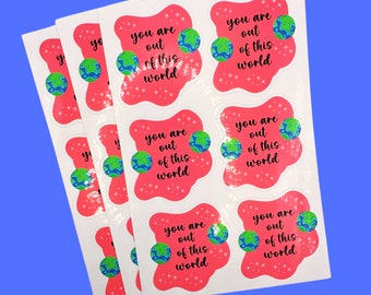Sticker Sheet - Happy Mail,Snail Mail,You’ve Got Mail,You Are Out Of This World,Envelope Seals,Shop Small,Colorful,Sticker Sheet,Stickers