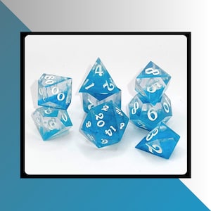Clear Sky - Sharp Edge 7pc Dnd Dice Set