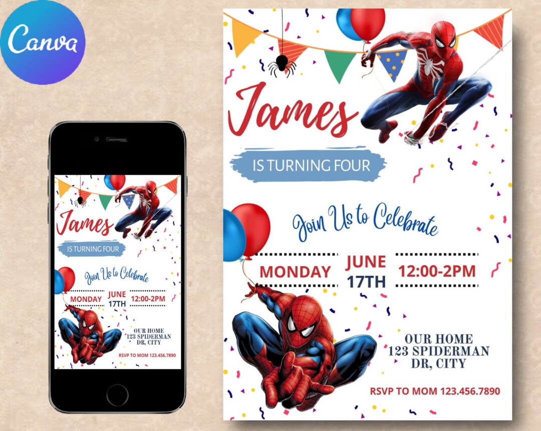 Spiderman Birthday Party Invitation Calling All Superheros Etsy UK