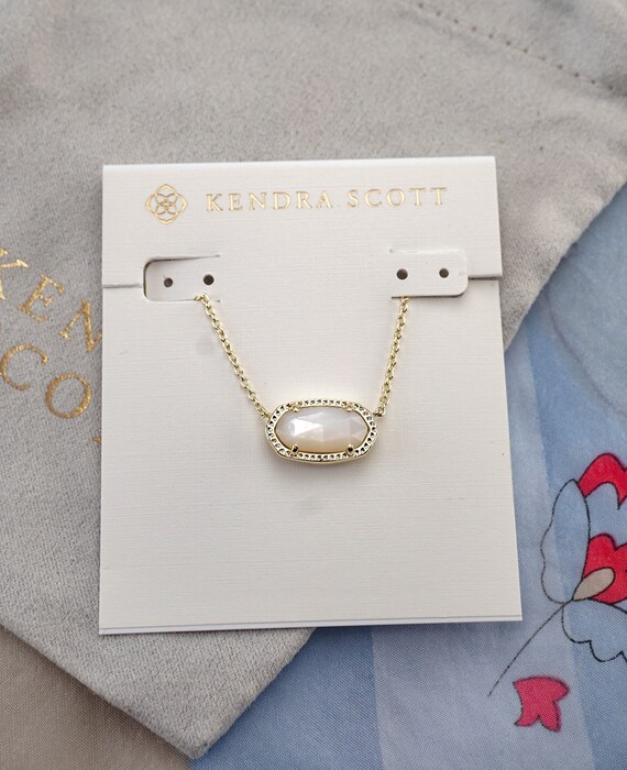 Kendra Scott Ivory Mother of Pearl Elisa Gold Plated Pendant - Etsy