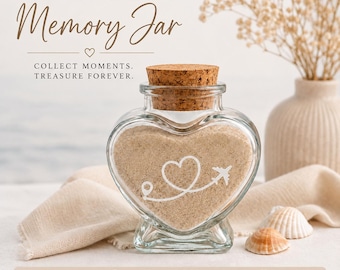 Personalised Holiday Memory Jar | Travel Keepsake Gift | Vacation Souvenir | Beach Sand Collection Jar | Travel Lover Gift