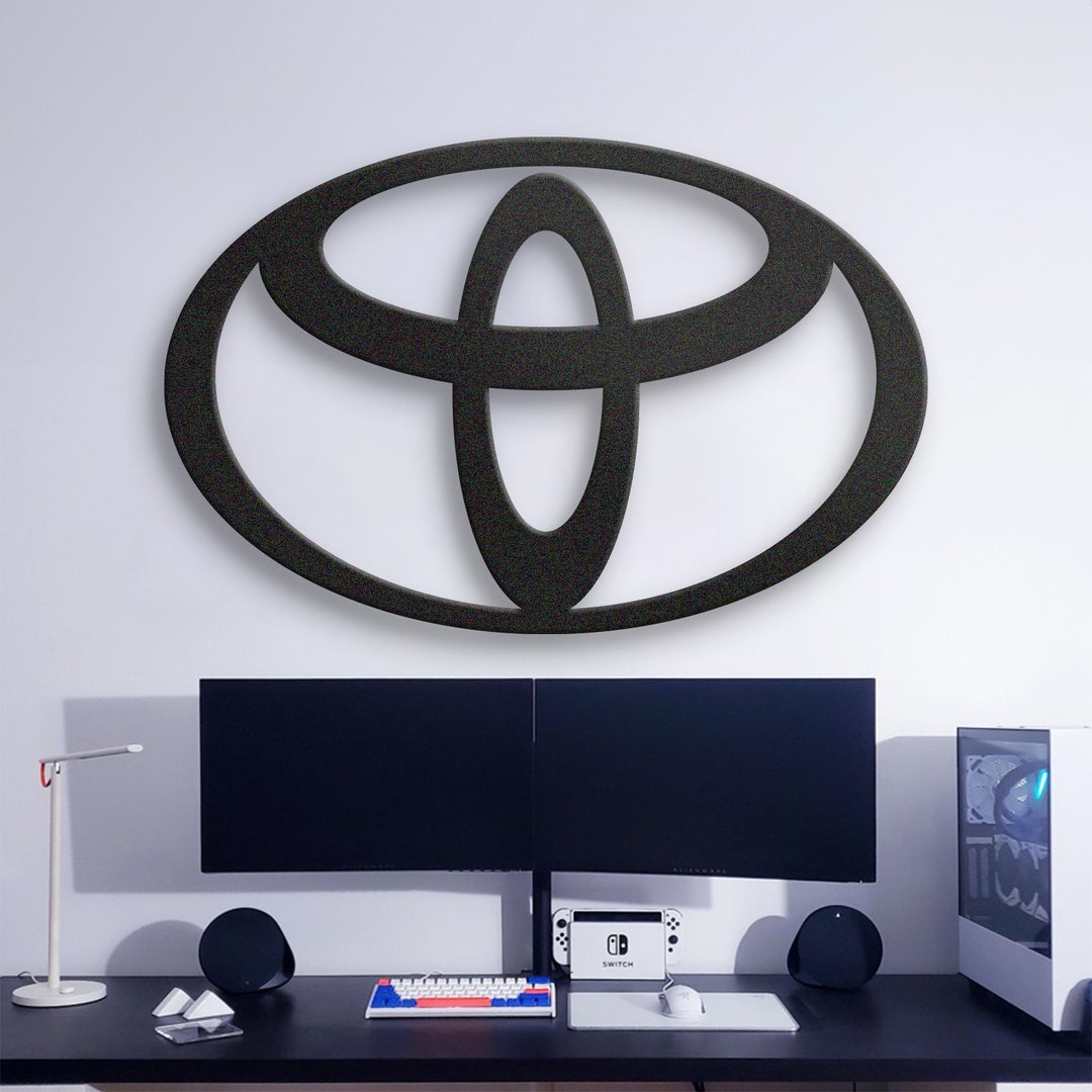 Toyota Metal Car Logo Metal Car Emblem Car Wall Art Toyota Etsy