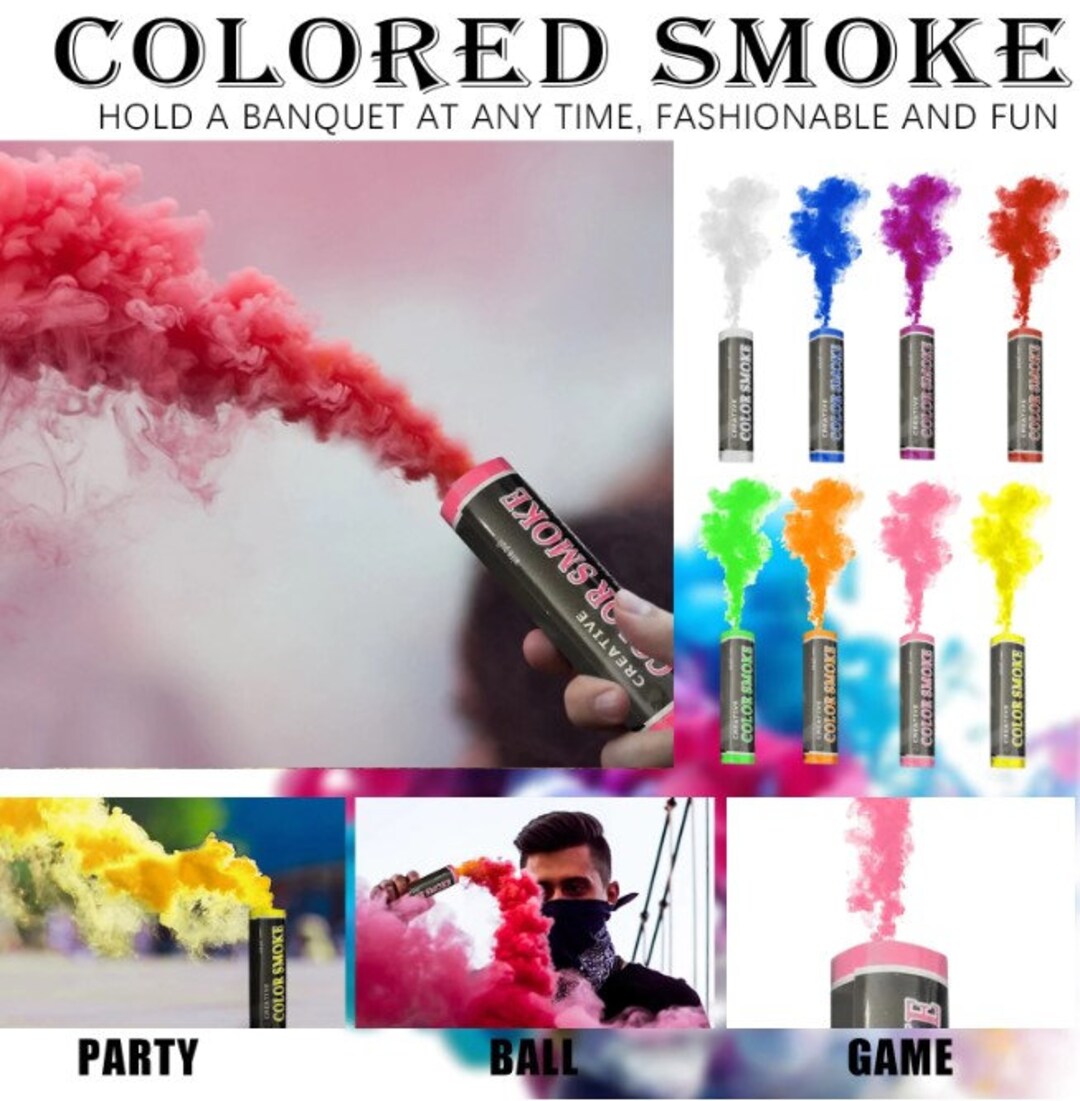 8 Colorful Effect Smoke Tube Bottle Studio Car Photography Toy Wedding