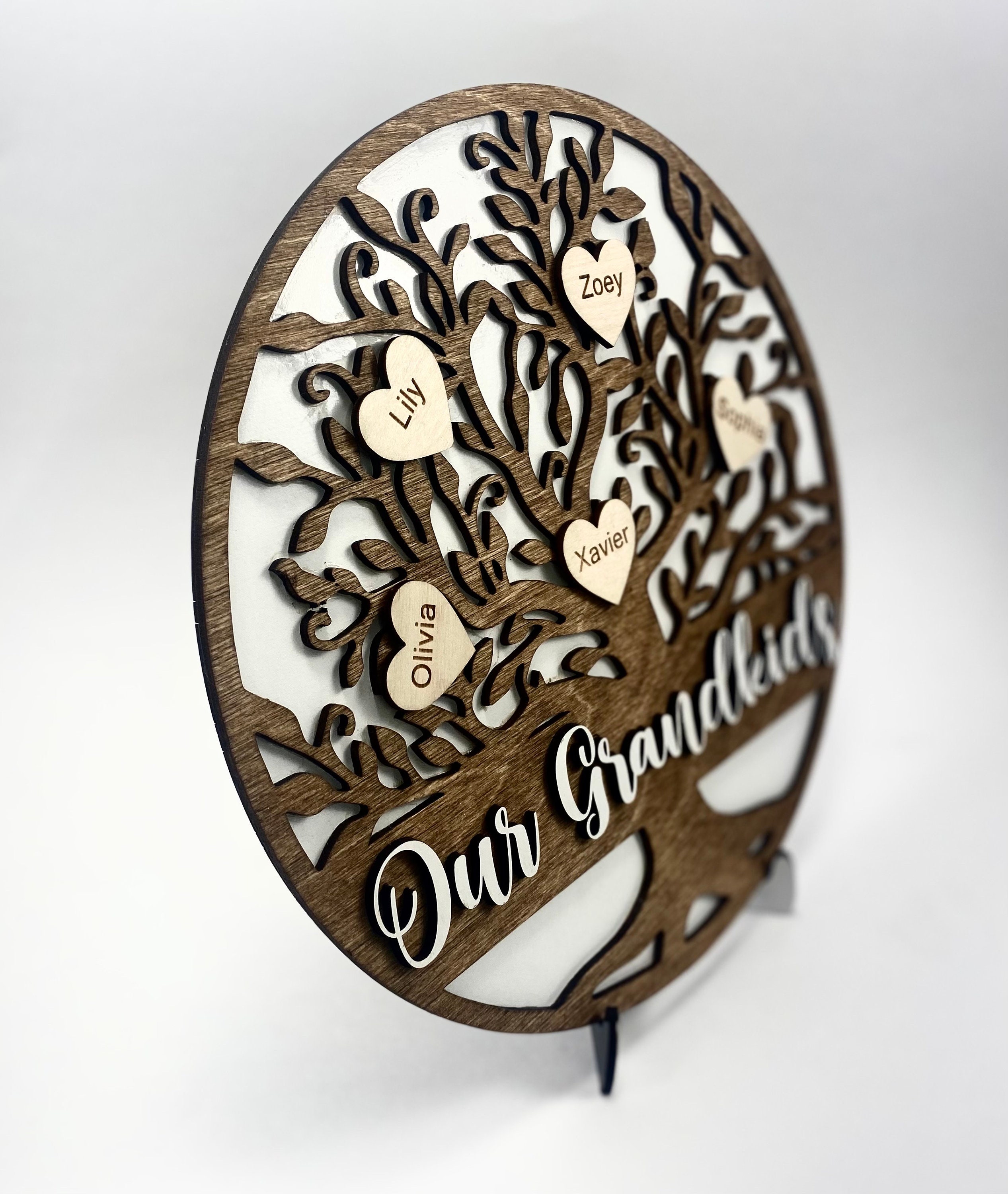 Family Tree Plaque With Stand, Our Grandkids, Our Family, Personalized ...