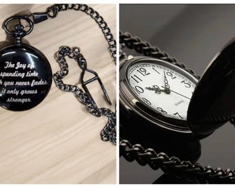 Personalized Pocket Watch, Personalized Watch, Engraved Pocket Watch, Pocket Watch with Chain, Mens Watch, Gifts for Him, Gifts for Dad