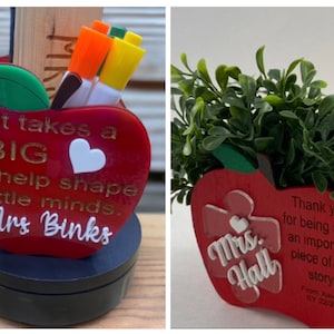 Personalized Engraved gift for Teacher/ Pencil Holder/ Desk decoration.  3 styles