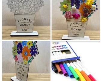 Mother's Day Gift / Mommy Flowers / Flower Holder / Flower Vase / Mothers Day Flowers Gift, Personalized Picked For Mommy Flower Stand