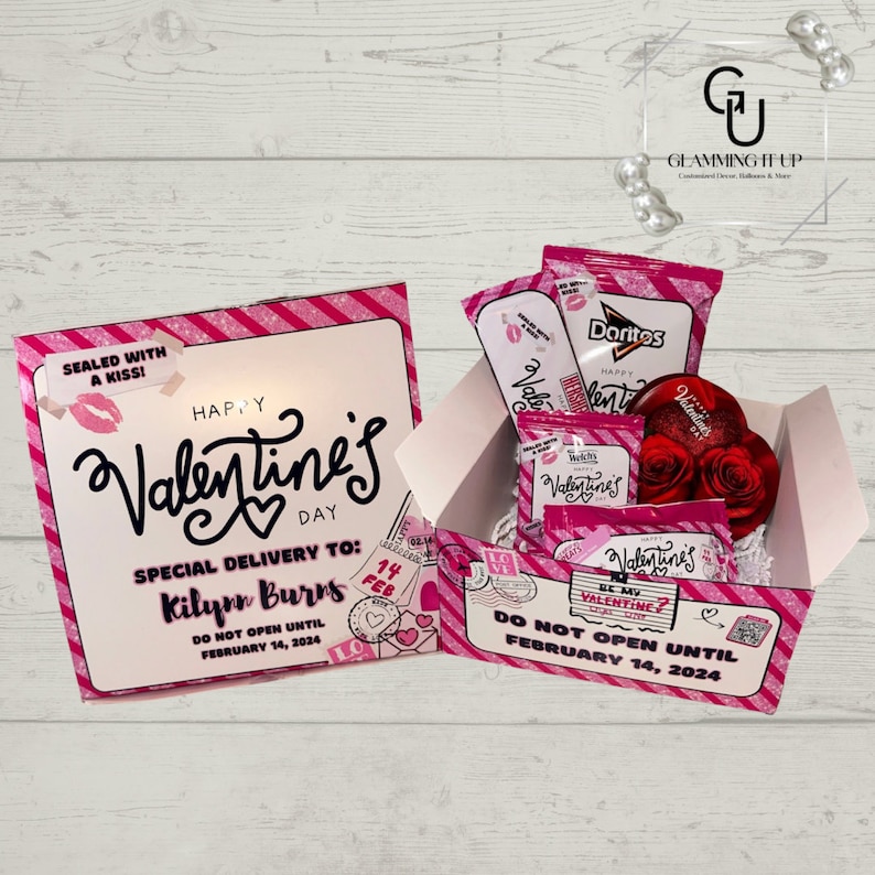 Valentine's Day Snack Box Kids Custom Valentine's Day Box Kids Snack