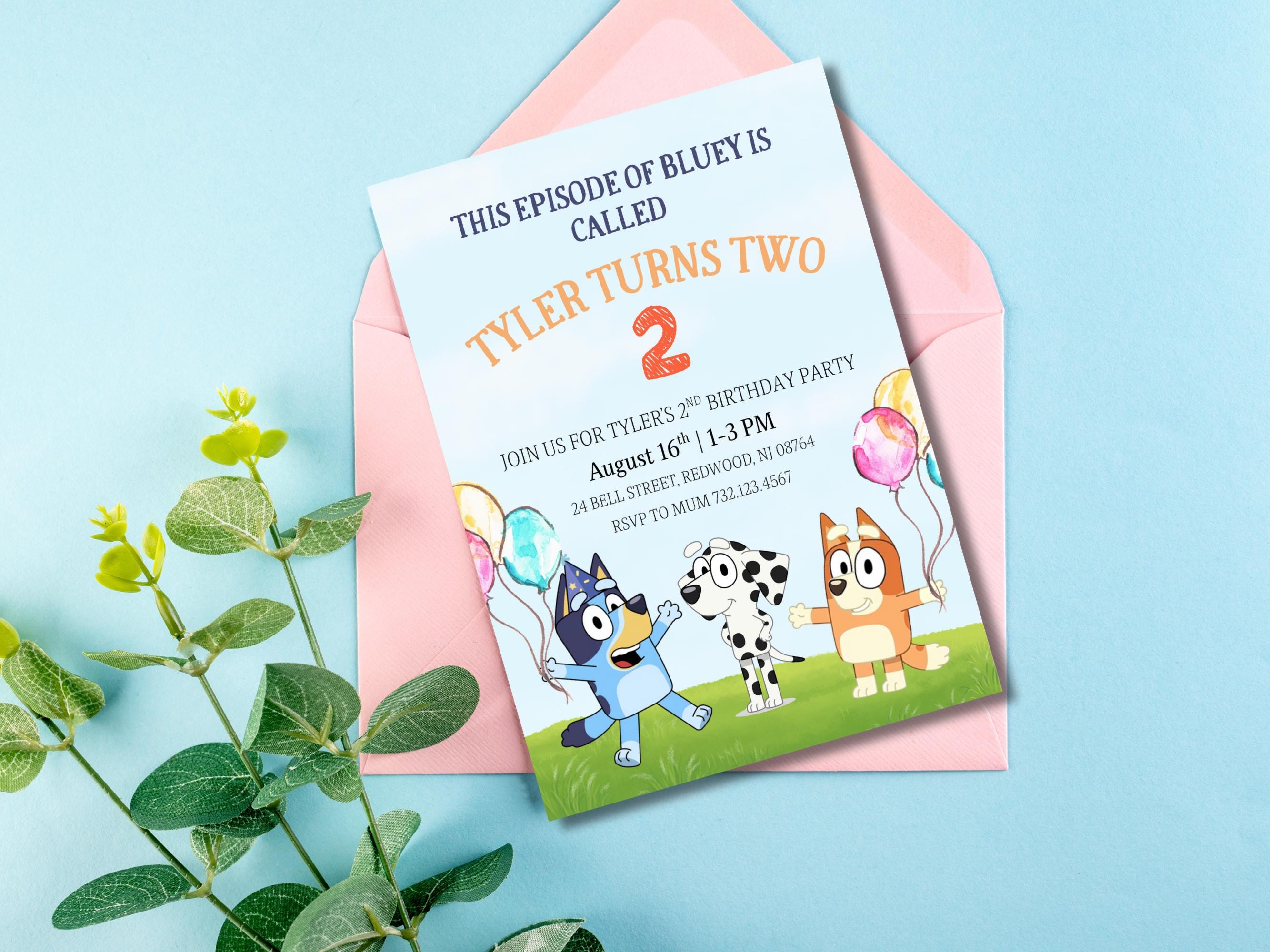 Bluey Birthday Bundle: Invite + Poster + Card