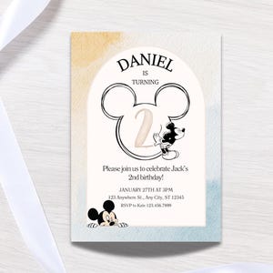 MICKEY MOUSE Birthday Invitation Bundle, Mickey birthday invitation, Disney birthday, Welcome Sign, Thank You Card, Digital Download