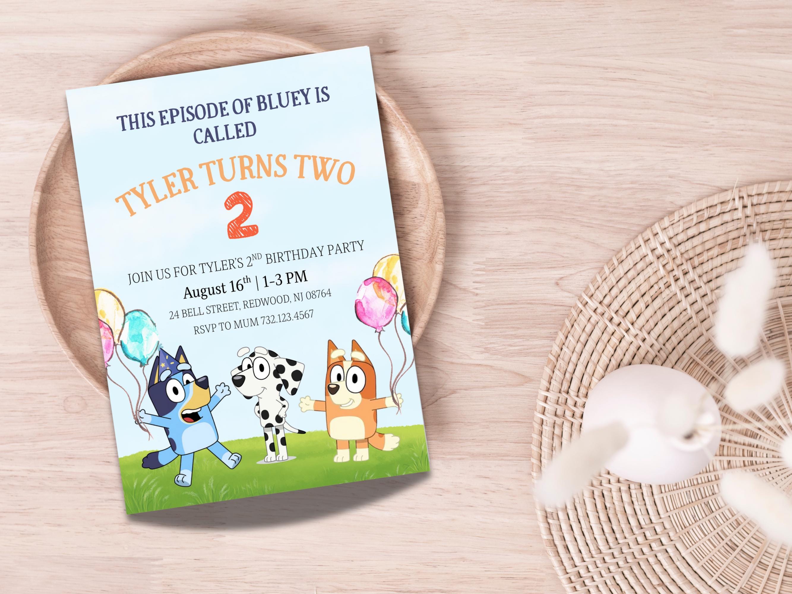 Bluey Birthday Bundle: Invite + Poster + Card