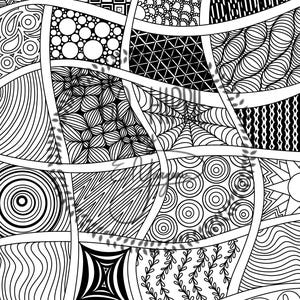 Mediatative zentangle coloring page