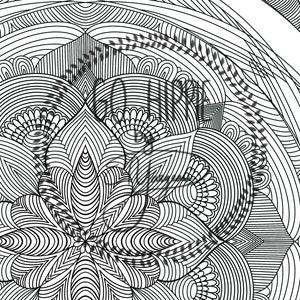 Relaxing Floral Mandala Zentangle coloring page
