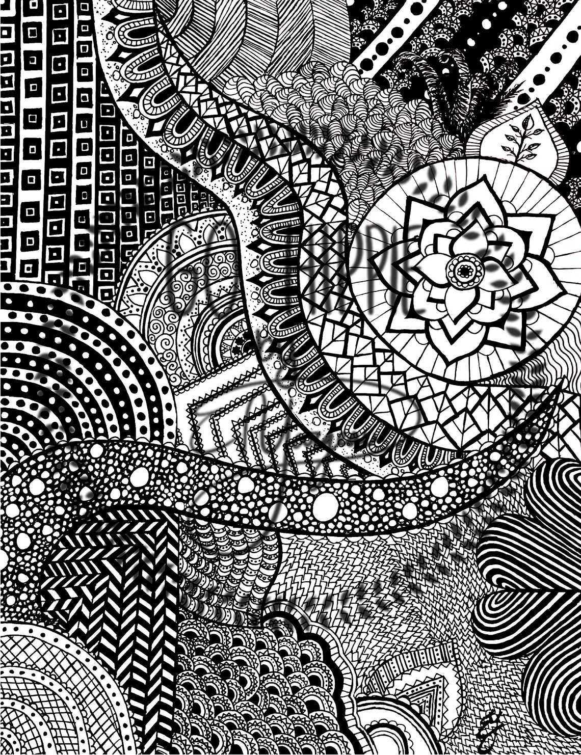 Zentangle Coloring Page - Etsy