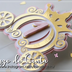 Personalised Princess Cake Topper | Princess  Carriage | Princess Party | Princess Birthday - Baby Girl - Birthday - Party - Celebration