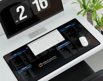 Keyboard shortcuts for Adobe Premiere Pro  (macOS) | Video Editor cheat sheet desk mat