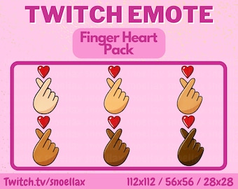 Korean Finger Heart Twitch Emote Pack