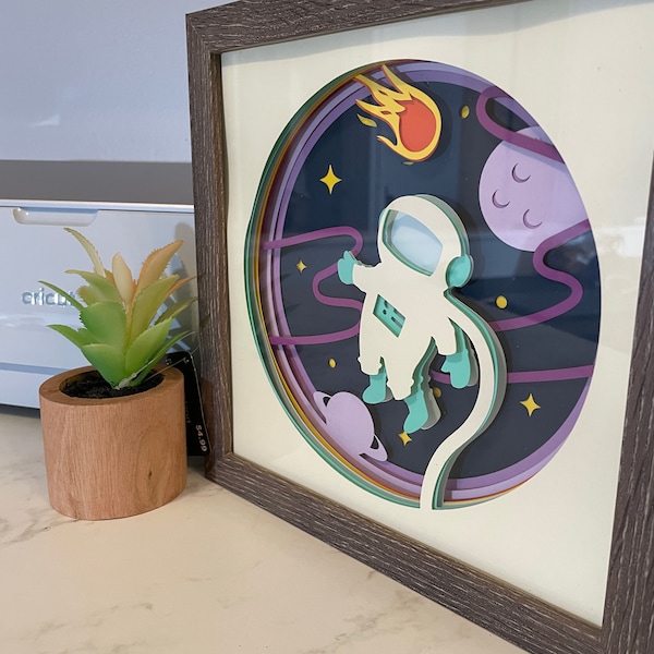 Spaceman Shadow Box SVG for Cutting Machines, Compatible with Cricut, Silhouette and All Others, Digital Download Spaceman Shadow Box SVG for Cutting Machines, Compatible with Cricut, Silhouette and All Others, Digital Download