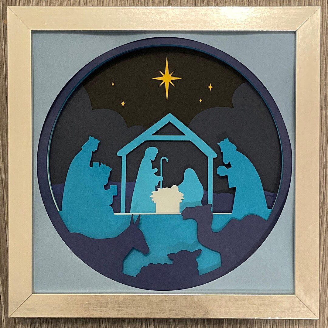 Christmas Nativity Shadow Box SVG for Cutting Machines - Etsy