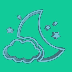 Cloud Moon Stars Stamp