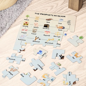 Prophets Of Islam Kids Puzzle, Islamic Kids Gift, Muslim Kids Gift, Eid Present Kids, Ramadan Gift Kids, Gift For Muslim Kids, Quran Kids