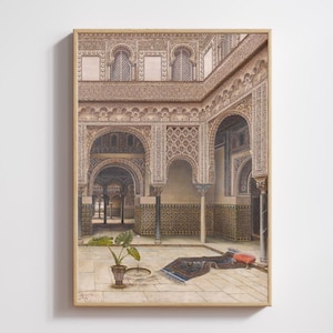 Islamic prayer The Alcázar of Seville, Islamic Wall Art, Islamic Home Decor, Quran Wall Art, Muslim Wall Art, Islamic Poster Print, Quran