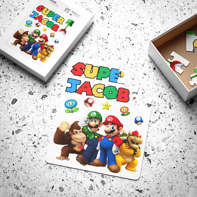 Personalized Super Mario Bros Puzzle Super Mario Gift Boys - Etsy